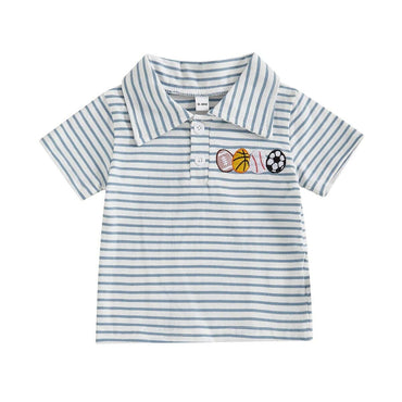 Sport Striped Toddler Polo Shirt Blue 3-6 M