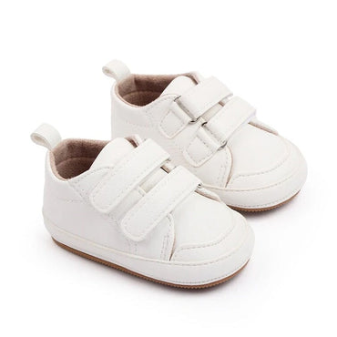 Solid Velcro Baby Sneakers White 1