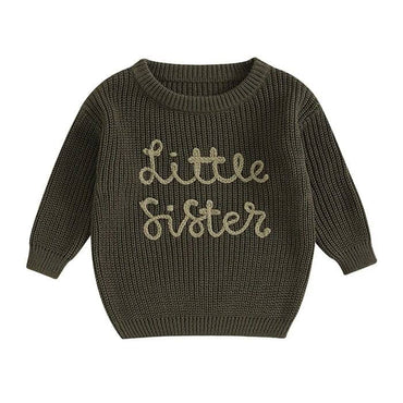 Little Sister Knitted Baby Sweater Dark Green 0-3 M
