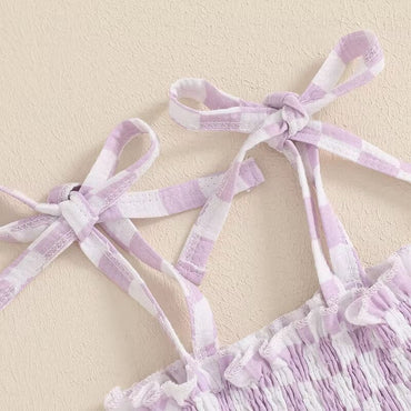 Tie Straps Checkered Toddler Set