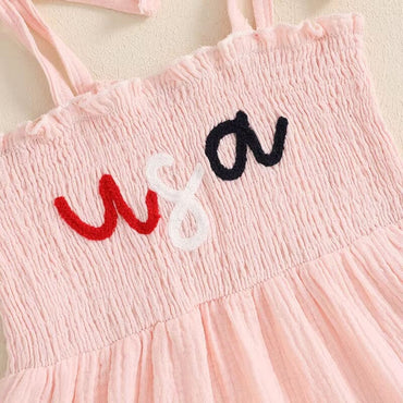 Tie Shoulder USA Toddler Dress