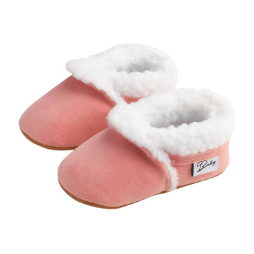 Solid Plush Baby Shoes Light Pink 1