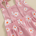 Tie Straps Daisy Flared Toddler Jumpsuit   
