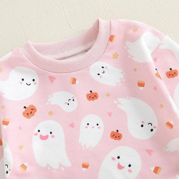 Long Sleeve Pink Ghost Toddler Set