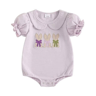 Puff Sleeve Easter Bunny Baby Romper