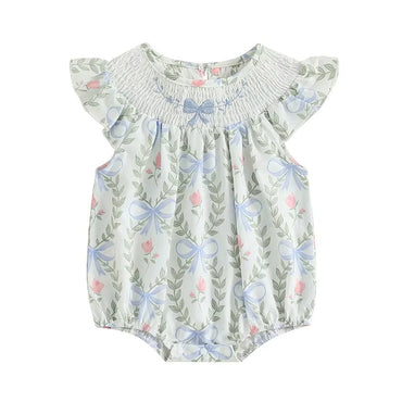 Vintage Floral Bows Baby Romper