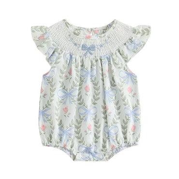Vintage Floral Bows Baby Romper