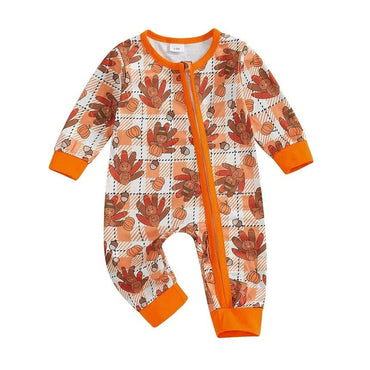 Thanksgiving Checkered Baby Jumpsuit
