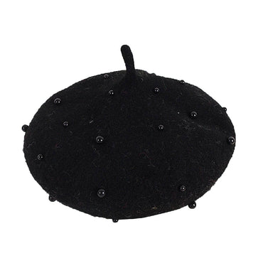 Solid Toddler Pearl Hat Black