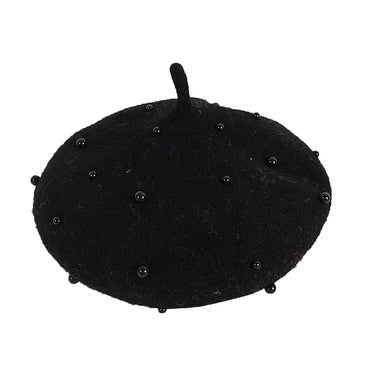 Solid Toddler Pearl Hat Black
