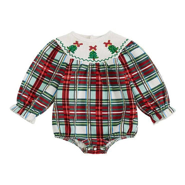 Christmas Vintage Plaid Baby Romper