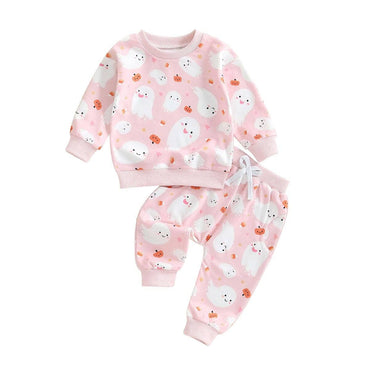 Long Sleeve Pink Ghost Toddler Set