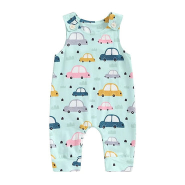 Sleeveless Cars Baby Jumpsuit Jumpsuit The Trendy Toddlers 