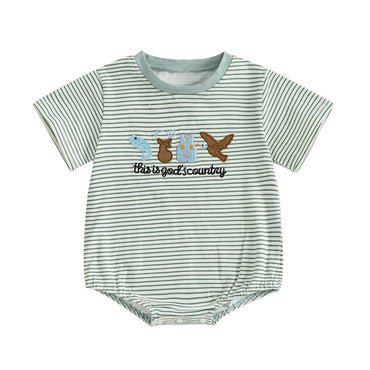 God's Country Striped Baby Bodysuit