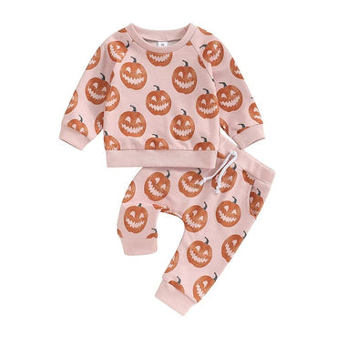 Pink Pumpkins Halloween Baby Set