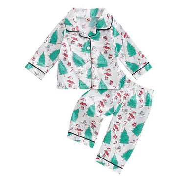 Santa And Christmas Trees Toddler Pajama Set