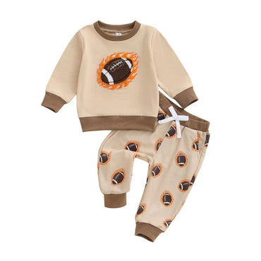 Long Sleeve Flaming Football Baby Set
