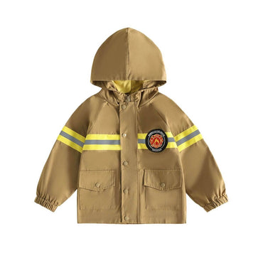 Firefighter Hooded Toddler Jacket Khaki 2T