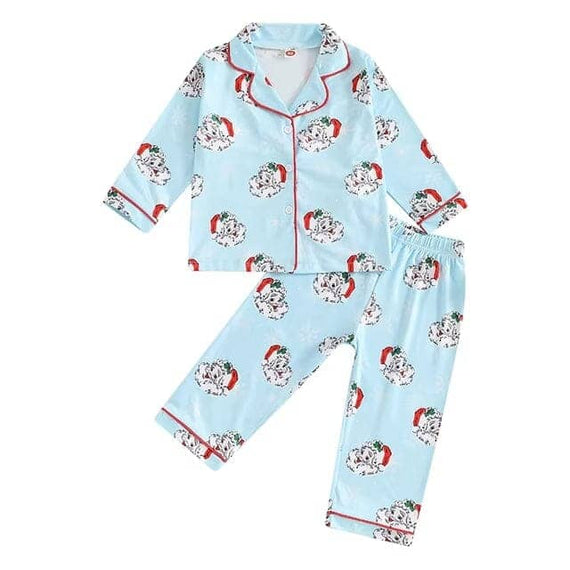 Santa Clause Toddler Pajama Set Blue 9-12 M