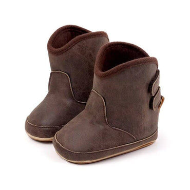 Solid Baby Boots Dark Brown 1