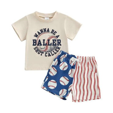 Short Sleeve Baller Baby Set