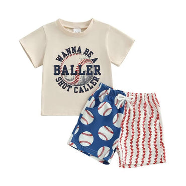 Short Sleeve Baller Baby Set