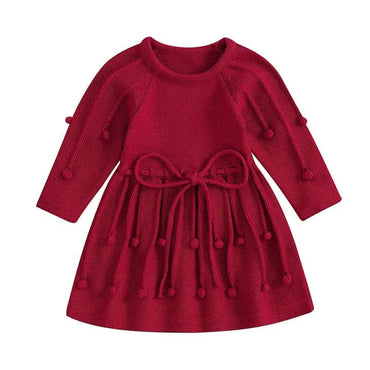 Long Sleeve Knit Christmas Toddler Dress