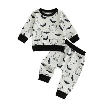 Long Sleeve Bat Ghost Halloween Baby Set