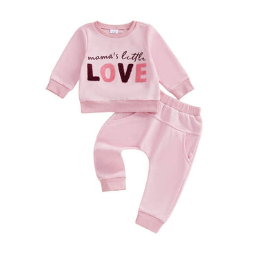 Long Sleeve Mama's Little Love Pink Toddler Set