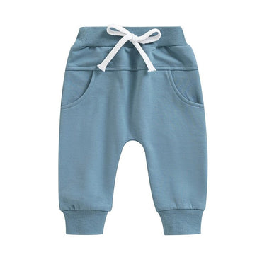 Solid Pockets Baby Pants Blue 9-12 M