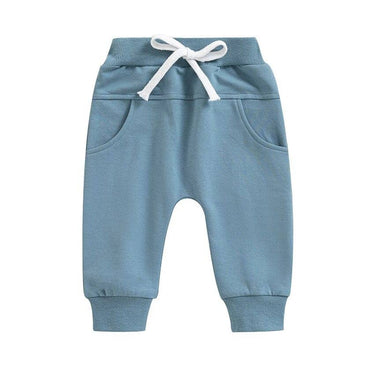 Solid Pockets Baby Pants Blue 9-12 M