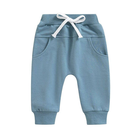 Solid Pockets Baby Pants Blue 9-12 M