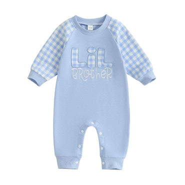 Lil Brother Checkered Baby Jumpsuit