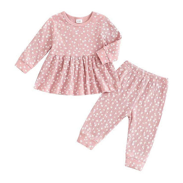 Long Sleeve Flowers Toddler Set Pink 12-18 M