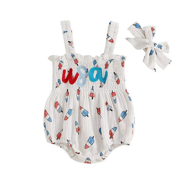 USA Sleeveless Popsicle Baby Romper