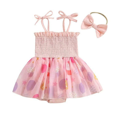 Pink Smocked Tutu Baby Romper