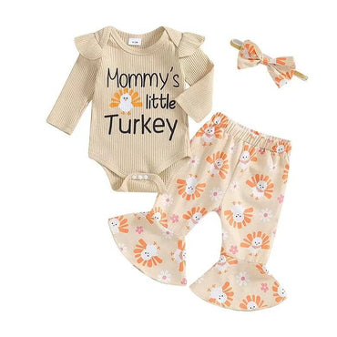 Mommy's Little Turkey Flared Pants Baby Set