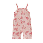 Sleeveless Bows Baby Jumpsuit Pink 3-6 M