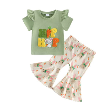 Short Sleeve Hip Hop Flared Toddler Set