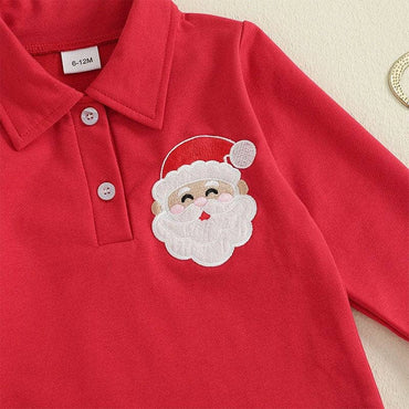 Long Sleeve Collar Plaid Pants Toddler Set