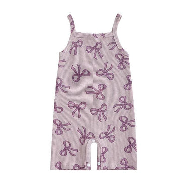 Sleeveless Bows Baby Jumpsuit Purple 3-6 M