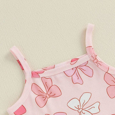 Pink Bows Flared Pants Toddler Set