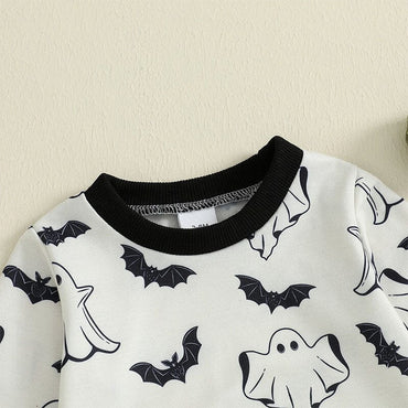 Long Sleeve Bat Ghost Halloween Baby Set