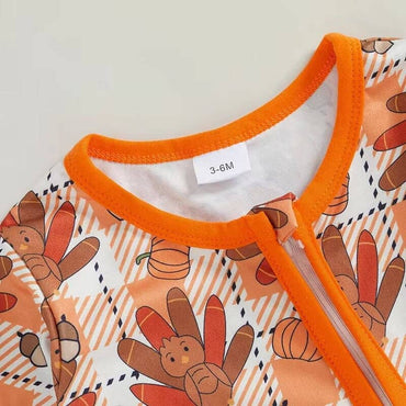 Thanksgiving Checkered Baby Jumpsuit