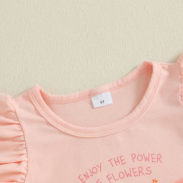 Flowers Denim Shorts Toddler Set