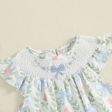 Vintage Floral Bows Baby Romper