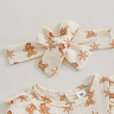 Gingerbread Bows Baby Jumpsuit