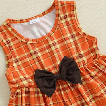 Long Sleeve Plaid Thanksgiving Baby Set