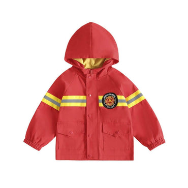 Firefighter Hooded Toddler Jacket Red 2T