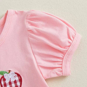Puff Sleeve Plaid Apple Toddler Set
